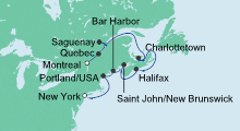 Route: Von Montreal nach New York 2 mit AIDAvita