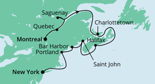 Route: Von Montreal nach New York 2 mit AIDAvita