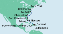Route: Von New York in die Dominikanische Republik 2 mit AIDAluna