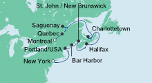 Route: Von New York nach Montreal 2 mit AIDAvita