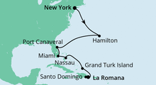 Route: Von New York in die Dominikanische Republik mit AIDAdiva