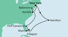 Route: New York, Florida & Karibik mit AIDAluna