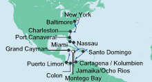 Route: Von New York nach Jamaika 3 mit AIDAmar