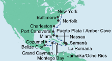 Route: Von New York nach Jamaika 1 mit AIDAluna