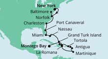 Route: Von New York nach Jamaika 3 mit AIDAluna