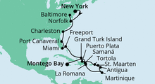 Route: Von New York nach Jamaika 3 mit AIDAluna