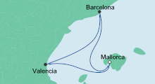 Route: Kurzreise ab Mallorca 1 mit AIDAblu