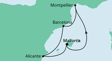 Route: Kurzreise ab Mallorca mit AIDAmira