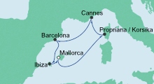 Route: Spanien & Frankreich 3 mit AIDAaura