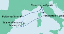 Route: Spanien & Italien 1 mit AIDAaura