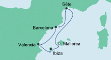 Route: Spanien & Frankreich 1 mit AIDAaura