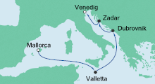 Route: Von Mallorca nach Venedig 3 mit AIDAbella