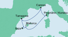 Route: Spanien & Frankreich 3 mit AIDAvita
