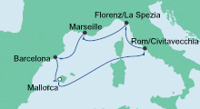 Route: Mediterrane Schätze 1 mit AIDAnova