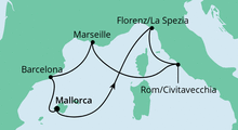 Route: Mediterrane Schätze 1 mit AIDAnova