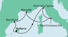 Route: Mediterrane Schätze ab Mallorca mit AIDAnova