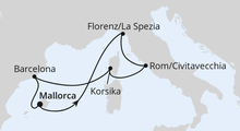 Route: Mediterrane Schätze ab Mallorca mit AIDAnova