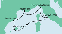 Route: Perlen am Mittelmeer ab Mallorca mit AIDAprima