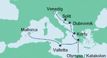 Route: Ostern von Mallorca nach Venedig mit AIDAblu