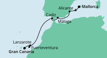 Route: Von Mallorca nach Gran Canaria 2 mit AIDAcara