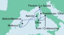 Route: Spanien & Italien 2 mit AIDAaura