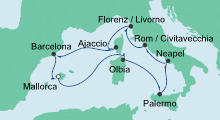 Route: Mediterrane Highlights 1 mit AIDAstella
