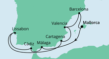 Route: Spanien & Portugal mit Málaga mit AIDAstella