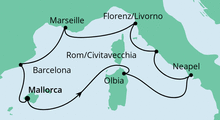 Route: Mediterrane Highlights mit AIDAstella
