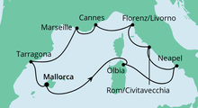 Route: Mediterrane Highlights mit AIDAstella