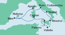 Route: Italien & Mittelmeerinseln mit AIDAstella