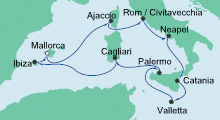 Route: Italien & Mittelmeerinseln mit AIDAstella
