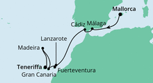 Route: Von Mallorca nach Teneriffa mit AIDAnova