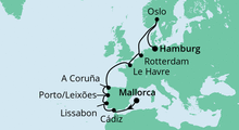 Route: Von Mallorca nach Hamburg 1 mit AIDAprima