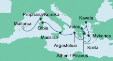 Route: Von Mallorca nach Kreta 2 mit AIDAaura
