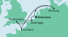 Route: Metropolen ab Rotterdam mit AIDAsol