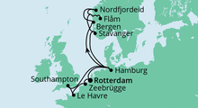 Route: Metropolen & Norwegen mit AIDAperla
