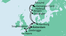Route: Metropolen & Norwegen ab Rotterdam mit AIDAprima