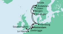 Route: Metropolen & Norwegen ab Rotterdam mit AIDAprima