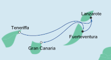 Route: Kurzreise von Teneriffa nach Gran Canaria mit AIDAnova