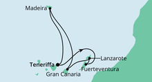 Route: Kanaren & Madeira ab Teneriffa mit AIDAperla