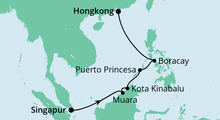 Route: Brunei, Philippinen & Hongkong mit AIDAvita