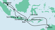 Route: Australien & Indonesien mit AIDAvita