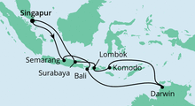 Route: Australien & Indonesien mit AIDAvita