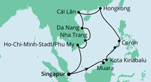 Route: Philippinen, Hongkong & Vietnam mit AIDAcara