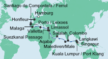 Route: Weltreise 3/3 mit AIDAcara