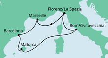 Route: Mediterrane Schätze ab La Spezia mit AIDAnova