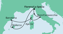 Route: Mediterrane Schätze ab La Spezia mit AIDAnova