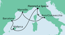 Route: Mediterrane Schätze ab La Spezia mit AIDAnova