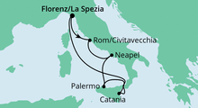Route: Bella Italia ab La Spezia mit AIDAblu