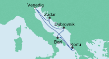 Route: Adria ab Venedig mit AIDAblu